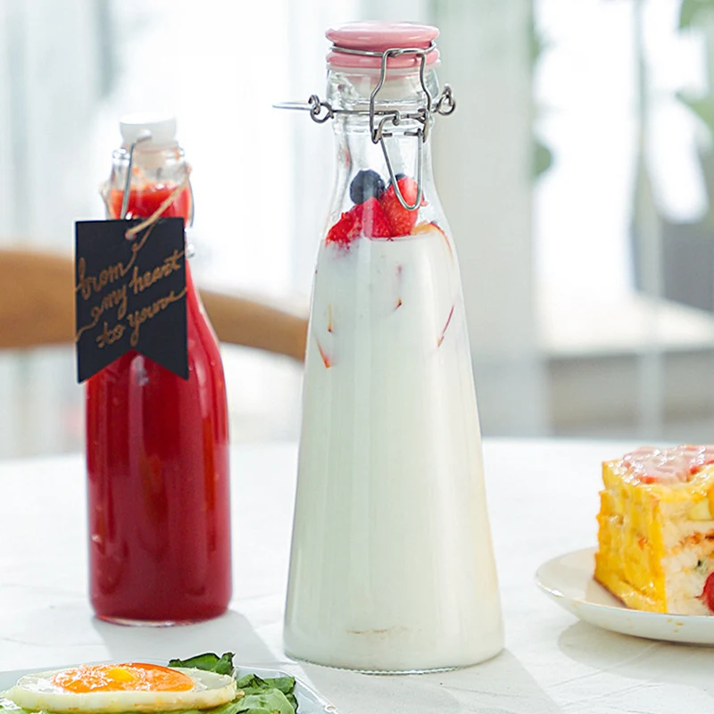 Стеклянная бутылка для вина бутылки хранения лимона меда джема портативная