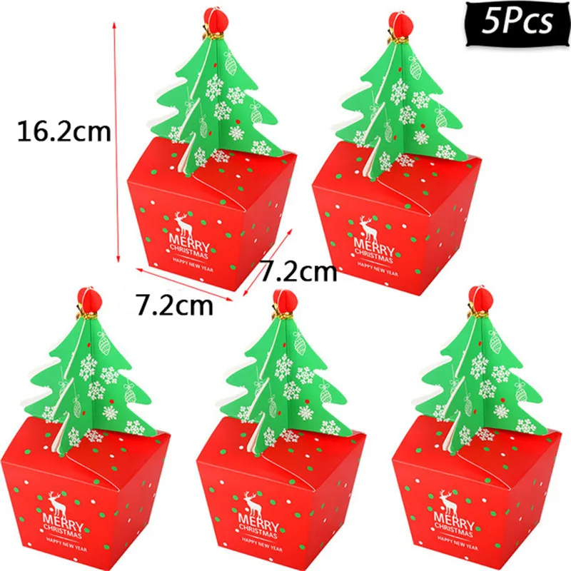 5pcs candy box a Рождественские украшения для дома, гирлянда со снежинками, рождественские украшения для рождественской елки, Висячие оконные украшения, зимние Вечерние - Цвет: 5pcs candy box a