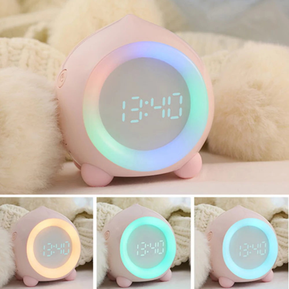 

Peach Shape Alarm Clock Smart APP Bluetooth-compatible Speaker Mini Multi-function LED Digital Clock Sleep Light Wake up lights