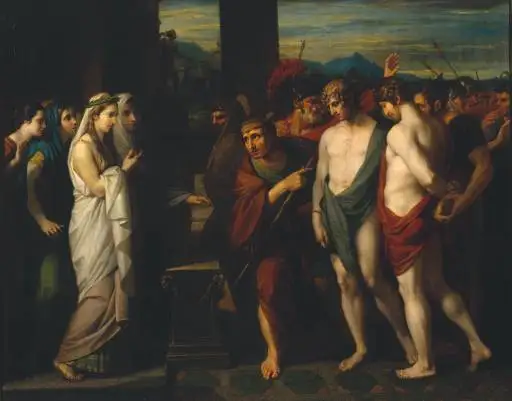 

Benjamin West Pylades and Orestes, несёт в качестве жертвы перед ипения, искусство, Шелковый плакат, настенное искусство, домашняя декоративная живопись