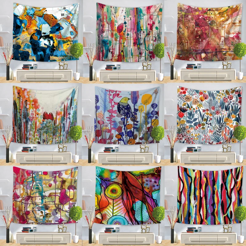 Гобелен с абстрактным рисунком полиэстер Хиппи Мандала шаблон гобелен картина