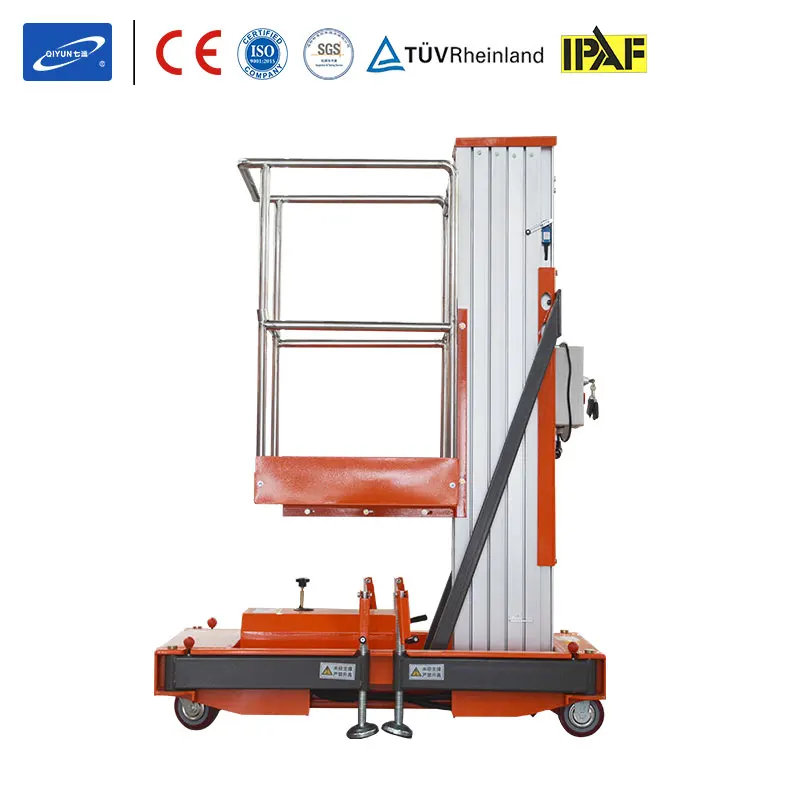 

Qiyun Manlift 4-10m Electric Portable Type Single Vertical Mast Lift Mini Platform Aerial Aluminium Work with CE