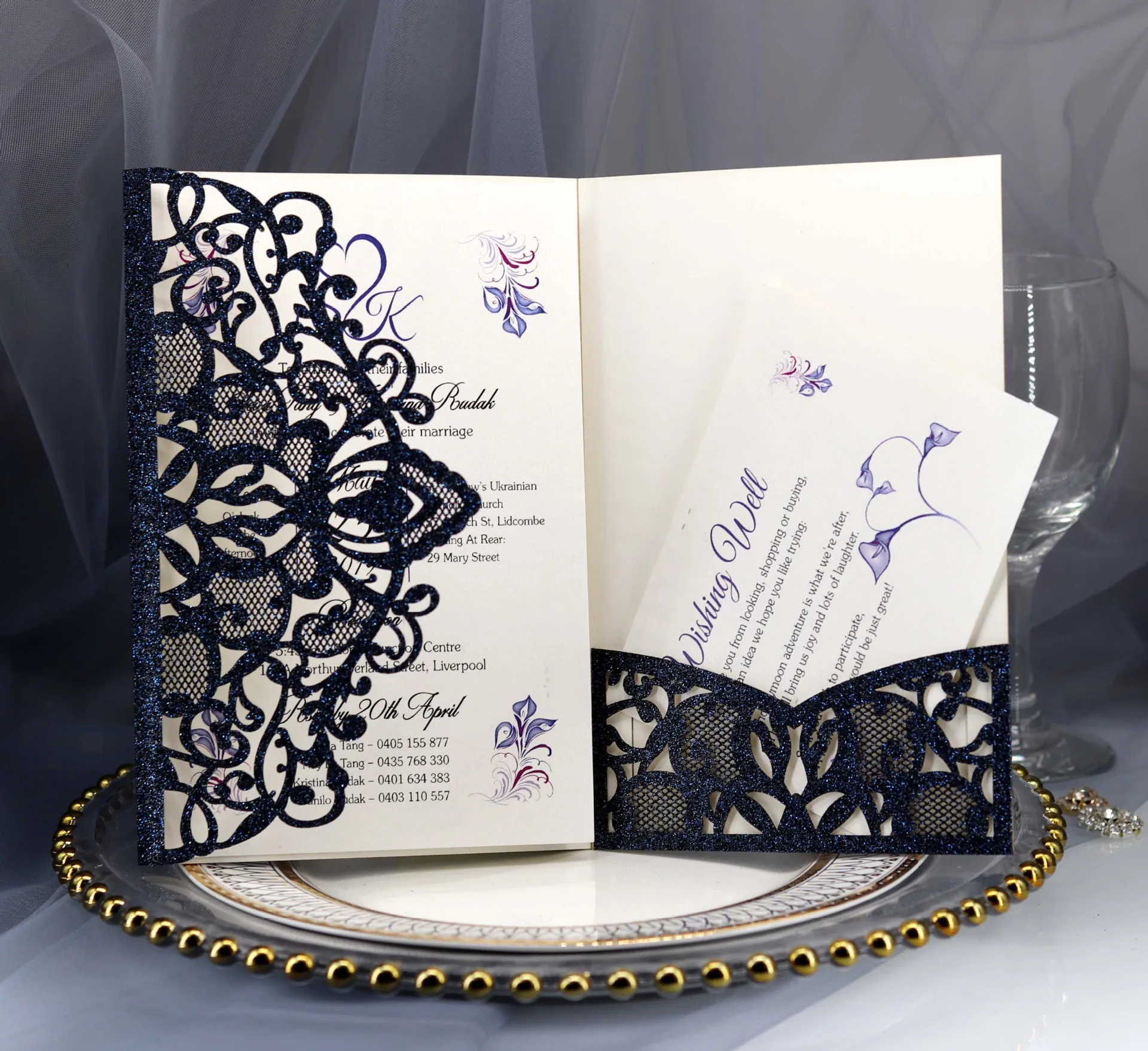 Полые свадебные пригласительные открытки персонализированные украшения