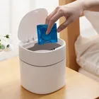 Умная Настольная мини-корзина для мусора с крышкой для кухонного шкафа, ведро для хранения, автоматическая мусорная корзина, мусорная корзина в туалете