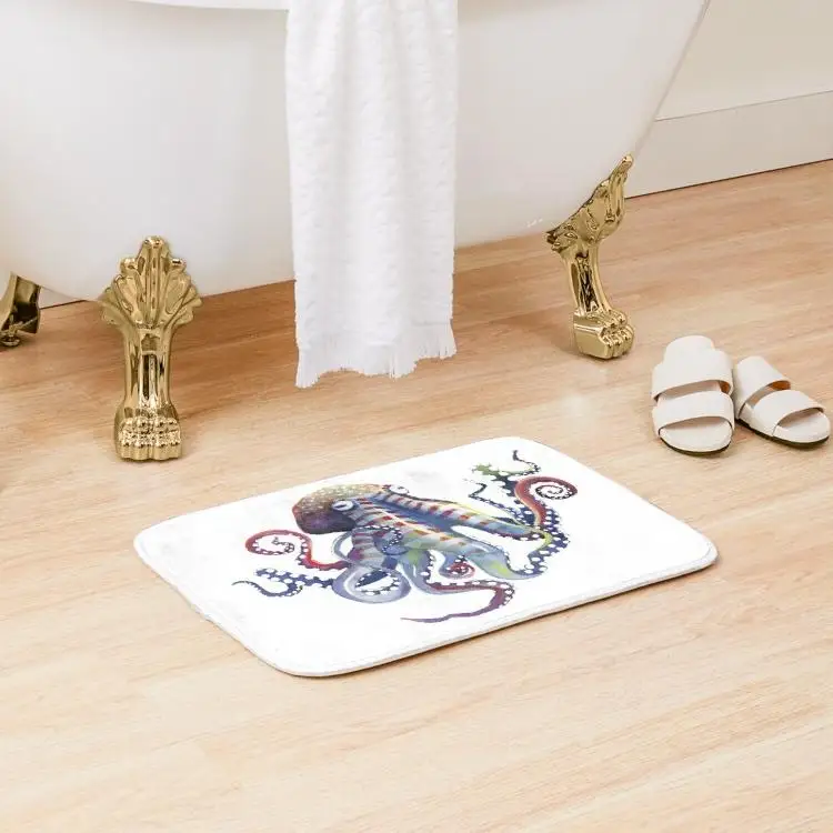 

Коврик для ванной «Осьминог», нескользящий ковер для кухни, ванной, гостиной, с мультяшным рисунком, современный домашний напольный, для спа...