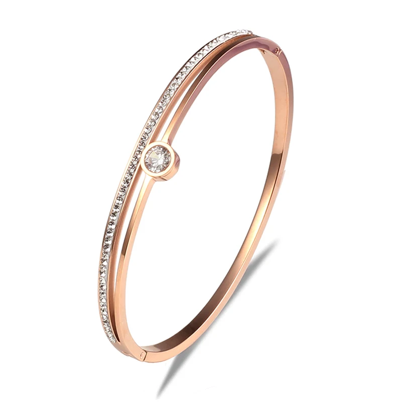 URSJEWELRY розовый золотой браслет на запястье браслеты для женщин сделаны из нержавеющей стали 316L гипоаллергенные римские ювелирные изделия с цифрами - Окраска металла: rose gold 98