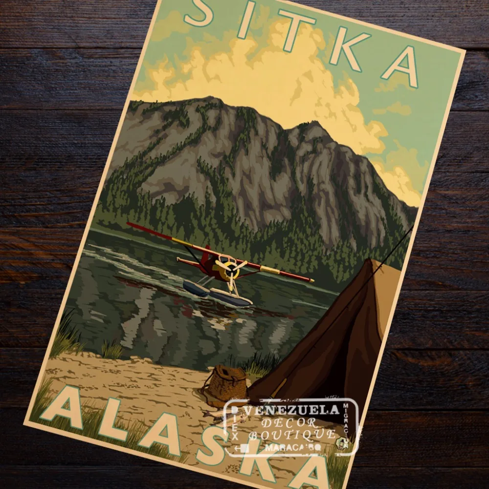 Винтажный постер в стиле ретро настенная наклейка сделай сам для Америки Аляски