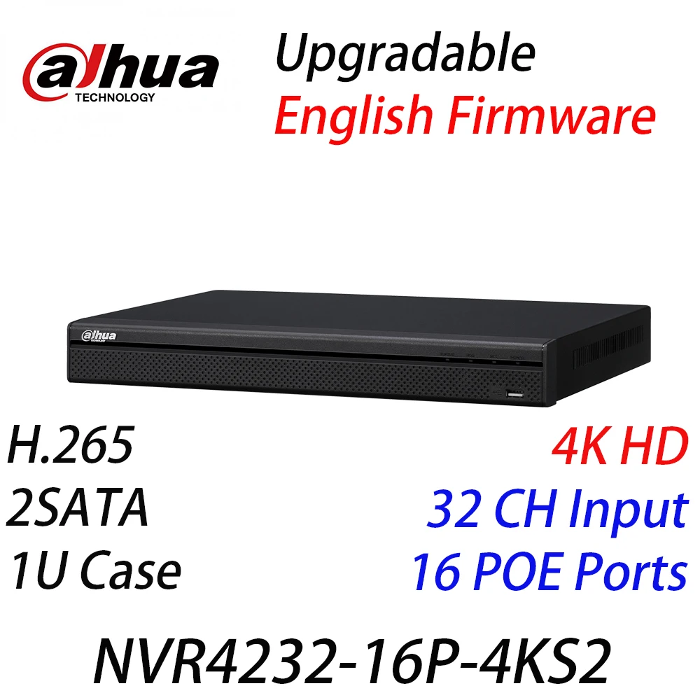 Оригинальный телефон Dahua встроенный в 32 канала 8 Мп 1U 16POE 4K H.265 Lite сетевой