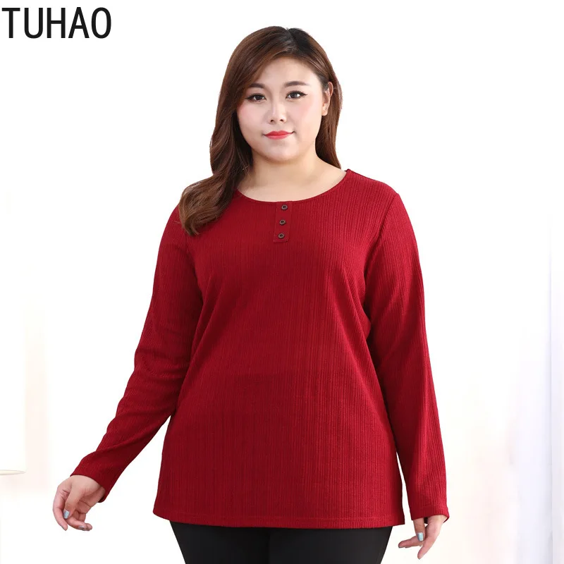 4XL для 10XL размера плюс блузка женщин рубашки мальчиков Весенний вязаный низ