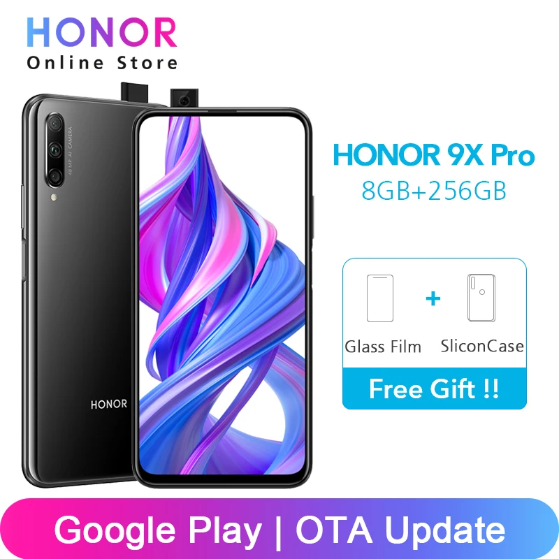 Google Play Honor 9X Pro 8 ГБ ОЗУ 256 Гб ПЗУ Kirin 810 Восьмиядерный 4000 мАч LiquidCool мобильный телефон