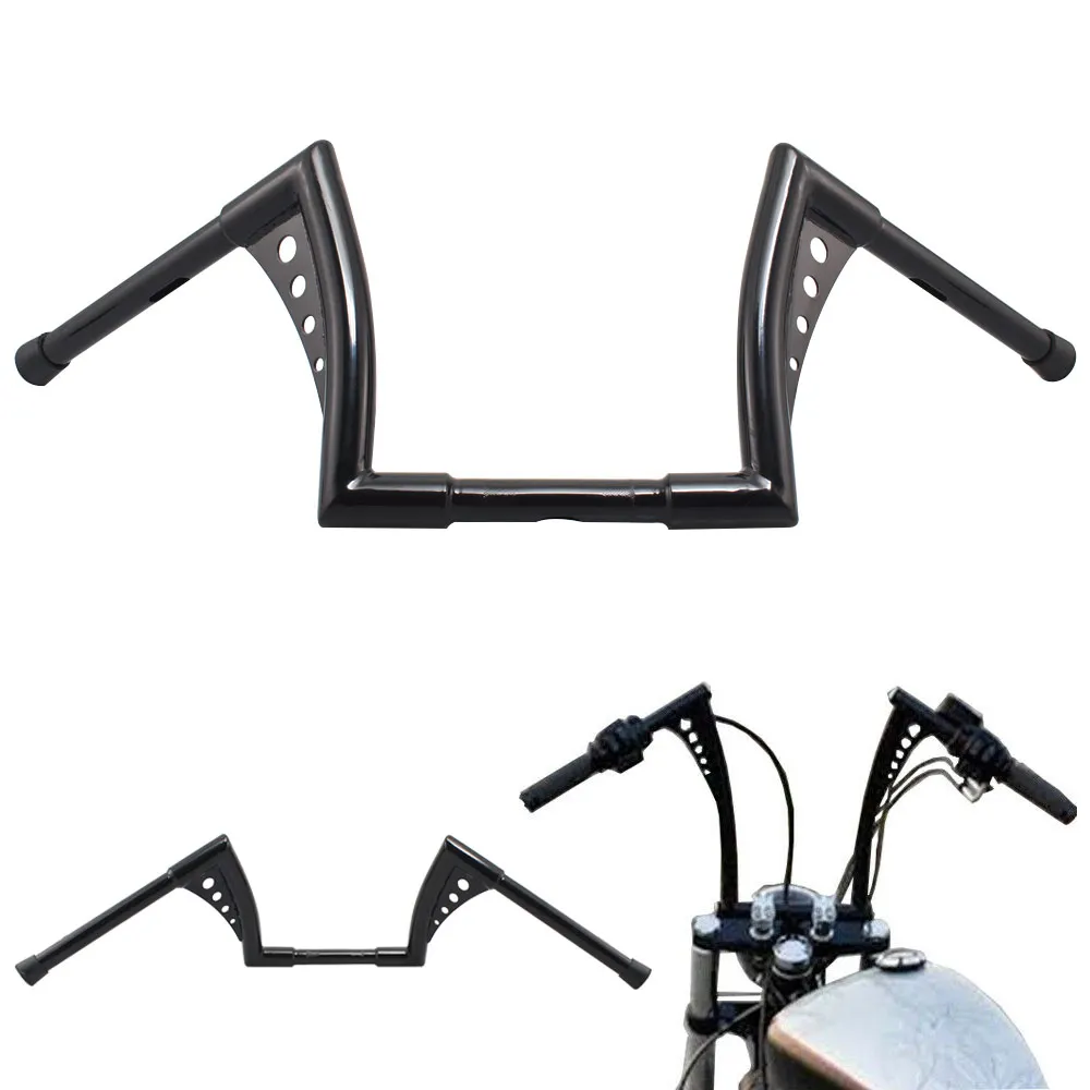 

Motorcycle 10"12"14" 16" 17" Rise 1-1/4" Wide Drag Bars Handlebar APE Hanger Fat Bar For Harley Sportster Touring Dyna FLST FXST