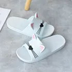 Мужская и женская обувь для дома, тапочки для помещений, семейная обувь с мультяшным котом, пляжные сандалии, женские сандалии, 2019