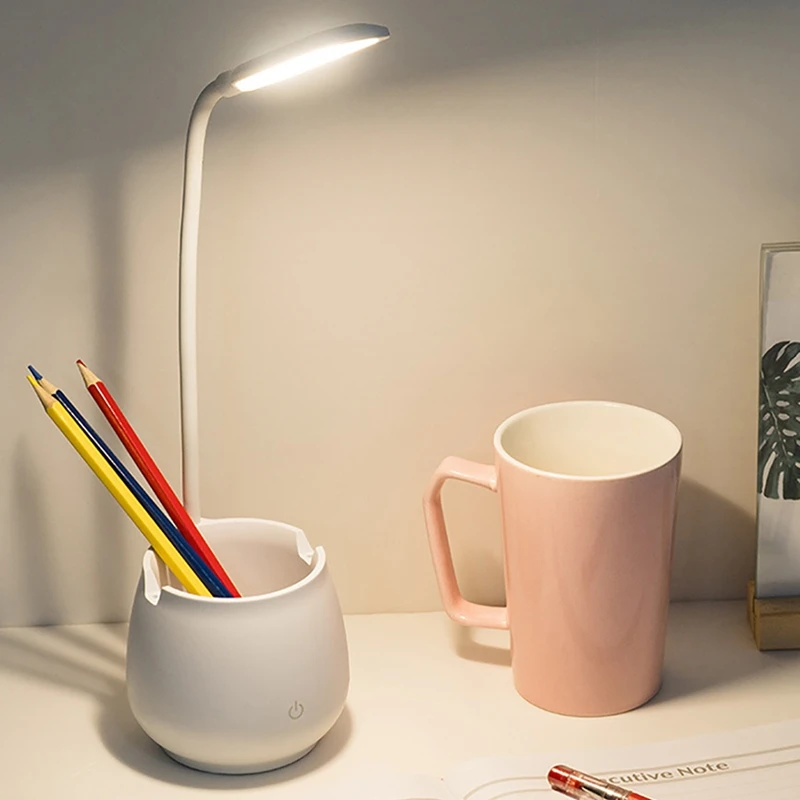 Desk Lamp Eye Protection Learning Reading Light 5W 1250Mah USB Charging With Pen Holder Mobile Phone Holder
