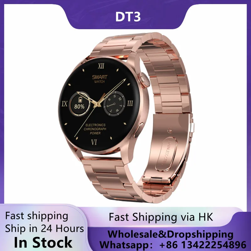 

Smart Watch DT3 1.36inch IP68 Waterproof ECG PPG Heart Rate 390*390 HD DIY Watch Face BT Call Music Smartwatch For Anodrid IOS
