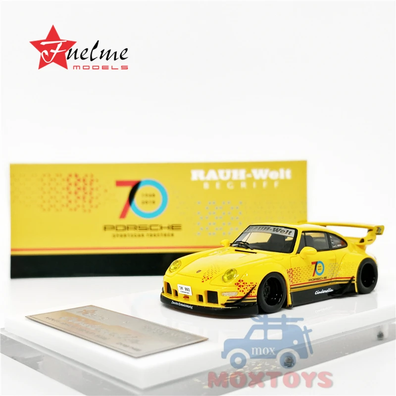 

FuelMe 1:64 911 RWB 993 раух-рант 70th Золушка Желтая Смола Модель автомобиля