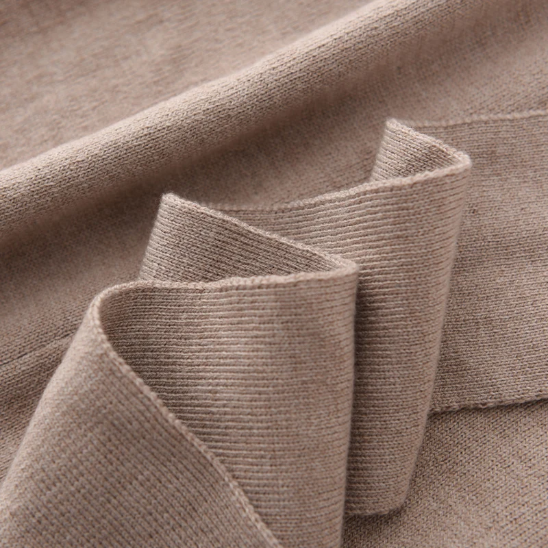 Женское трикотажное платье туника с высоким воротником шерстяное кашемировое