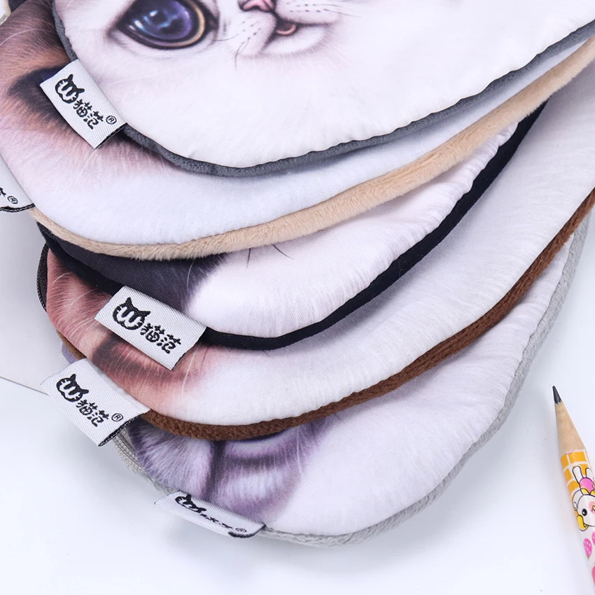 1 шт. многофункциональный пенал для карандашей портмоне косметичка для карандашей сумка 3D большеглазая кошка пенал; Забавный с кошкой для пишущих принадлежностей