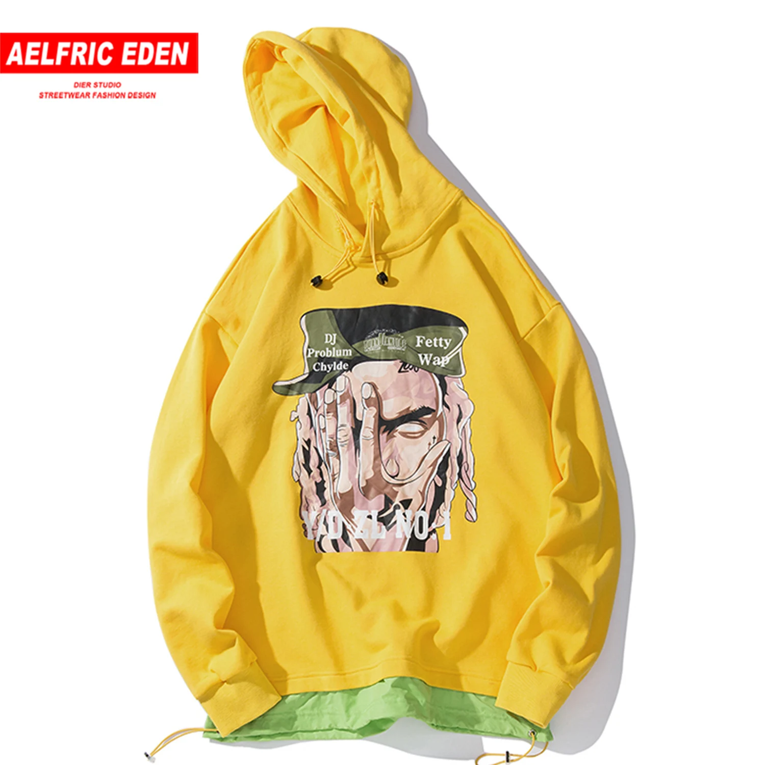 Aelfric Eden Толстовка с принтом лица для мужчин Повседневный пуловер Мода хип хоп Harajuku Негабаритных Толстовки с капюшоном уличная