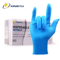 100pcs disposable nitrile gloves xingyu blue food grade waterproof gloves for house industrial kitchen garden 100 nitrile