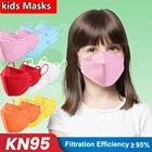 Маска KN95, одноразовая черная маска для лица, детская маска FPP2, четырехслойная цветная респираторная защитная маска, одноразовая детская маска
