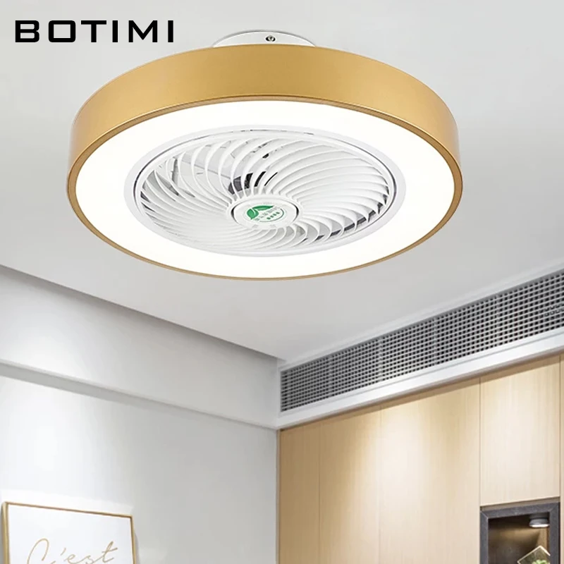 Светодиодный потолочный вентилятор BOTIMI светильник с подсветкой для