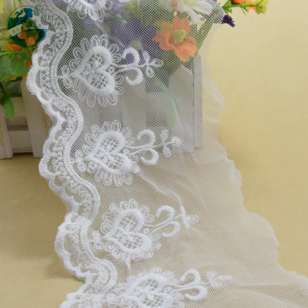 10 см Ширина хлопок вышивка кружева края французская Лента кружевная ткань гипюр