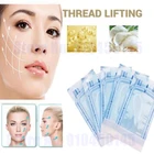 12 линий x 10 пакетов Золотая резная линия белка улучшает линию лица и улучшает релаксацию и выцветание тонких линий вороны ног