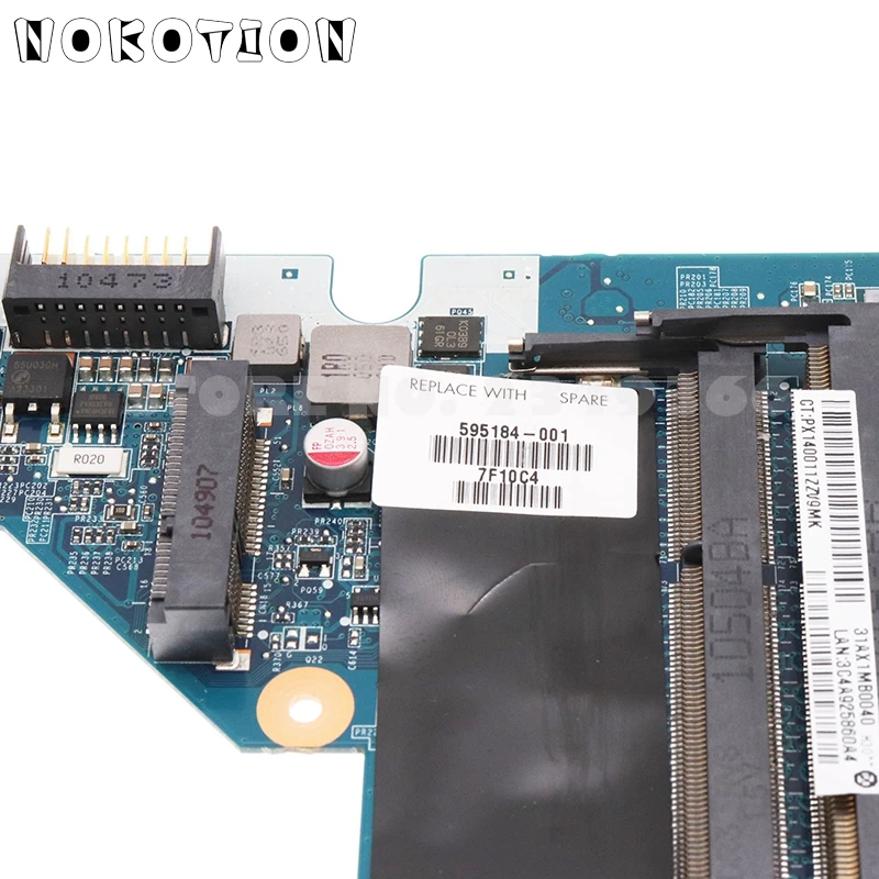 NOKOTION 595184-001 DA0AX1MB6H1 для HP CQ42 CQ62 G42 материнская плата I3 + радиатор подходит 595183-001