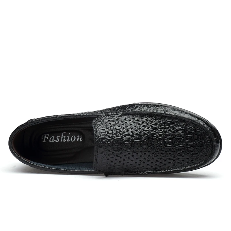 Туфли мужские для вождения натуральная кожа крокодиловый узор дышащие лоферы
