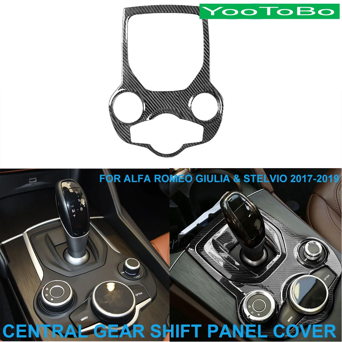 

LHD RHD Car Styling Real Carbon Fiber Central Console Gear Shift Panel Trim Cover Stick For Alfa Romeo Giulia Stelvio 2017-2019