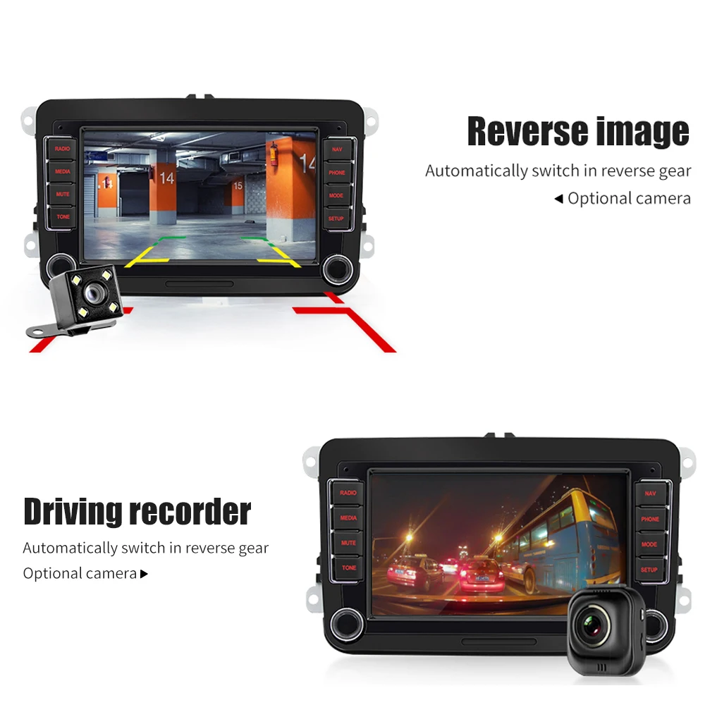 $85.88 ESSGOO 2 din Android 9.1 Car Radio GPS Navigation 7 inch Autoradio Stereo Multimedia Player For Volkswagen VW Skoda Polo Seat