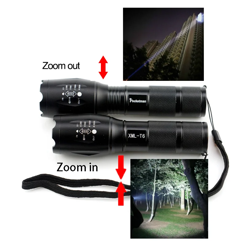 Тактический светодиодный фонарь 2 упаковки портативный водонепроницаемый