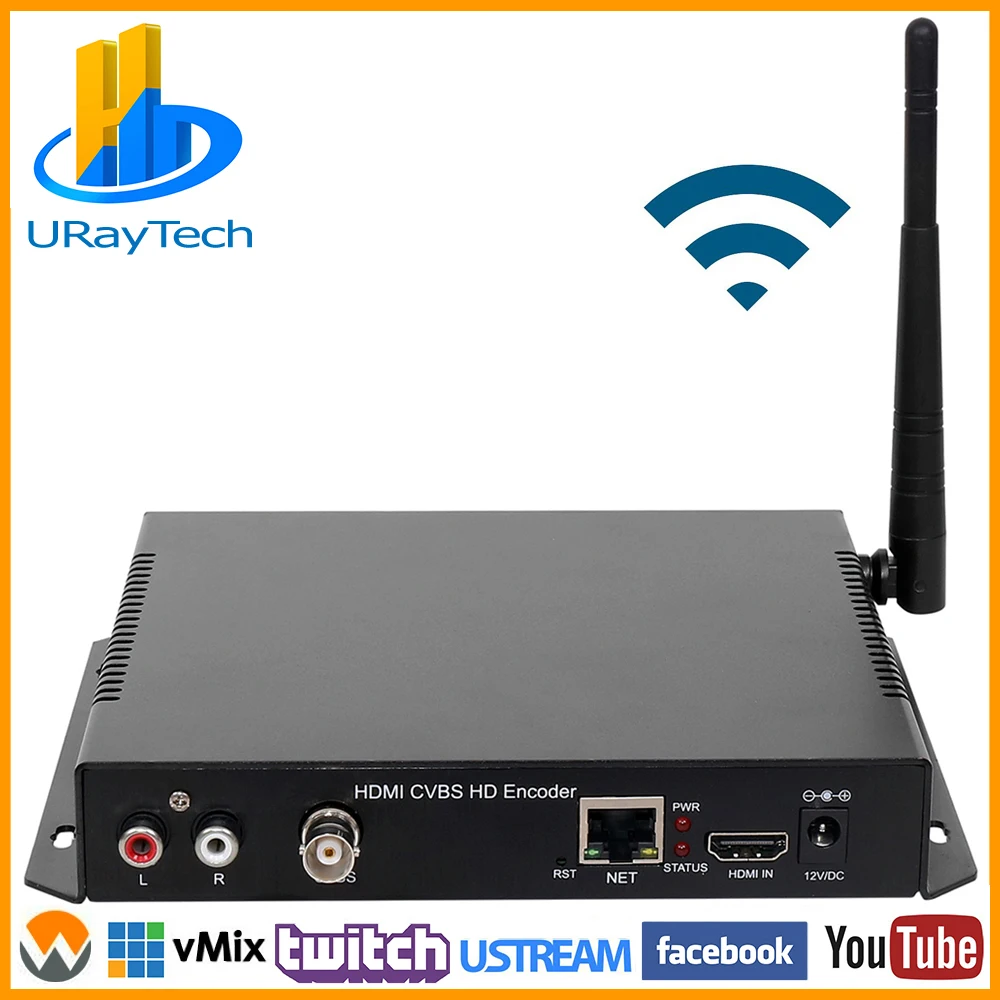 HDMI + CVBS AV WiFi кодировщик HD SD видео аудио H.264 Аппаратное обеспечение IP Поддержка PAL NTSC