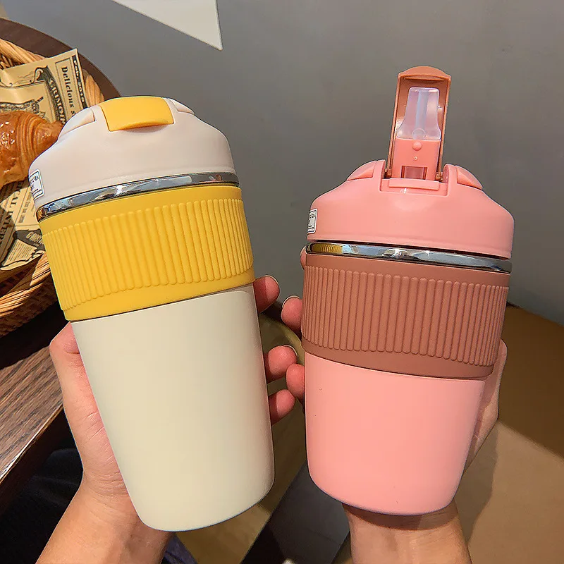 

350/480ml Coffee Mug Travel Cup Vacuum Bottle Heat Cool Keep Insulation Vacuum Flask Straight Cup Creative Daily Portable Cup
