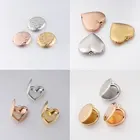 Зеркальные полированные круглые подвески в форме сердца из нержавеющей стали для самостоятельного изготовления ожерелья для членов семьи, подарки для влюбленных, ювелирные изделия, 20 шт.