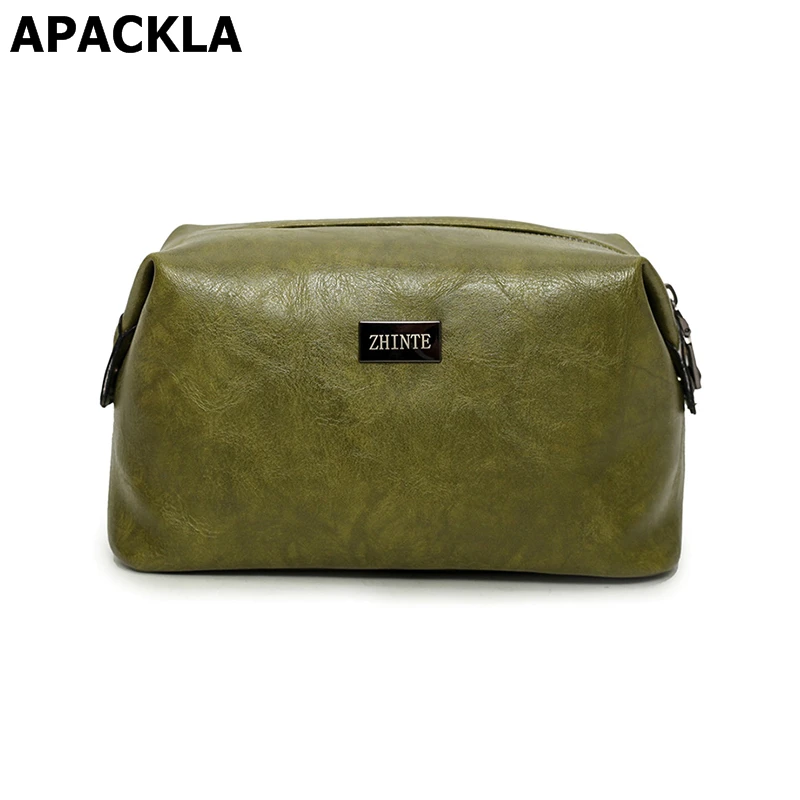 APACKLA, косметичка для женщин, высокое качество, косметичка, косметички, винтажные кожаные косметички, большая емкость, дорожная сумка-Органайзер