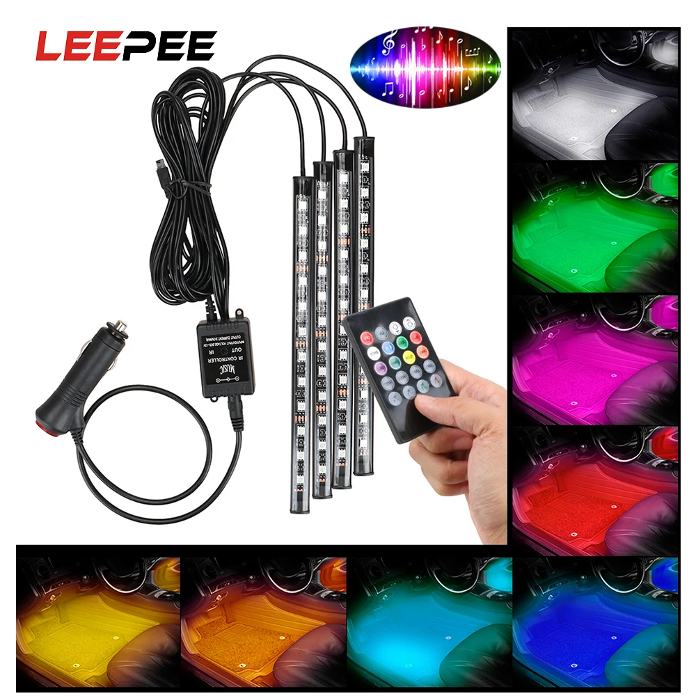 Декоративный RGB светильник LEEPEE для автомобиля подсветсветильник управление