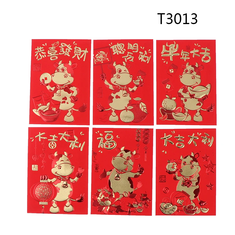 

New Year Of The Ox Cartoon Envelope Envelope Red Gift Bags 2021 Red Packet New Year For Lucky Decoration