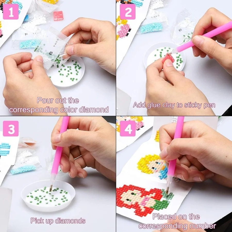 

Diamond Painting Stickers Kids 5D DIY Art Craft Pokemon "Space Werewolf Kill" Painting with Diamonds Paint by Numbers Children