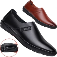 holfredterse leather casual for men loafers moccasins breathable slip on driving boat comfort flat shoes 118 blackbrown fashion