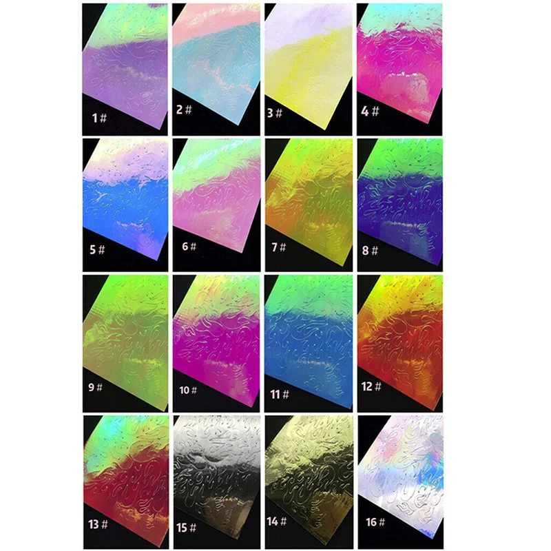 16 шт. наклейки для ногтевого дизайна с пламенем отражающая клейкая пленка DIY