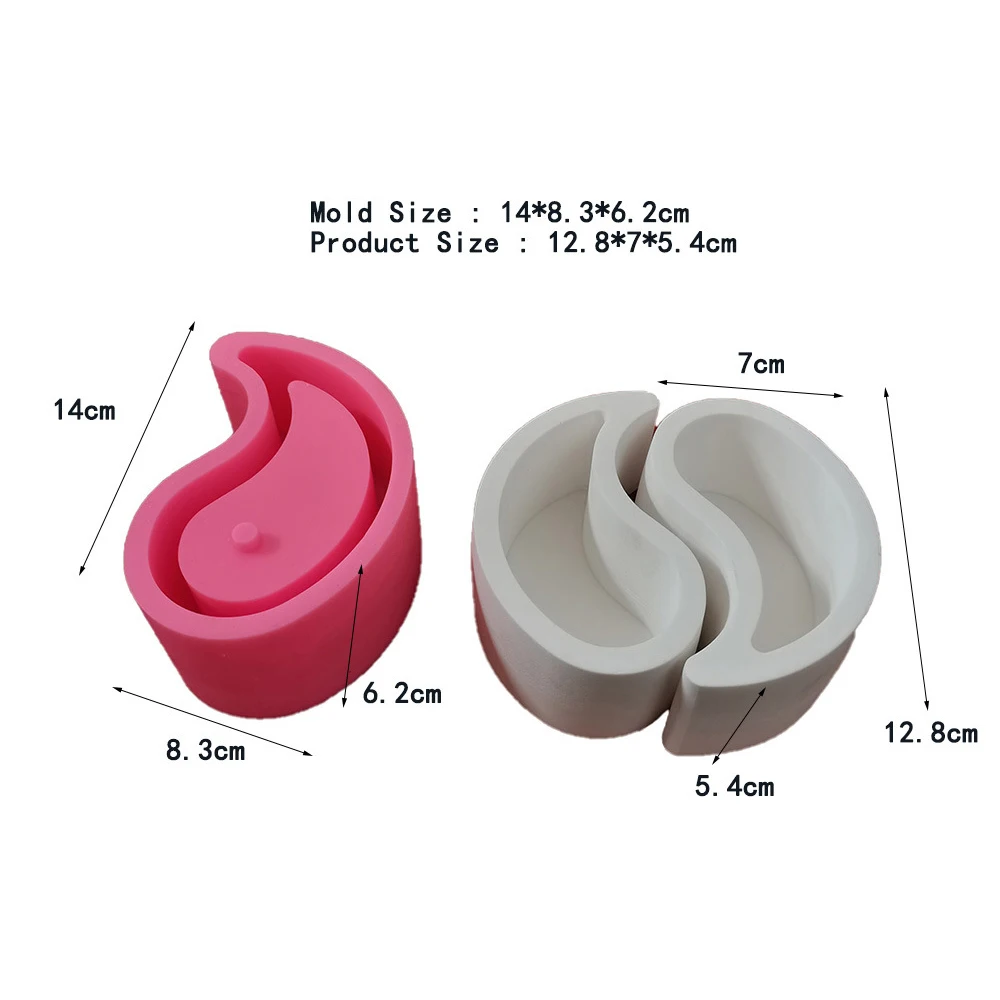 Форма для цветочного горшка дизайн тайчи Инь Янь силиконовая форма сделай сам