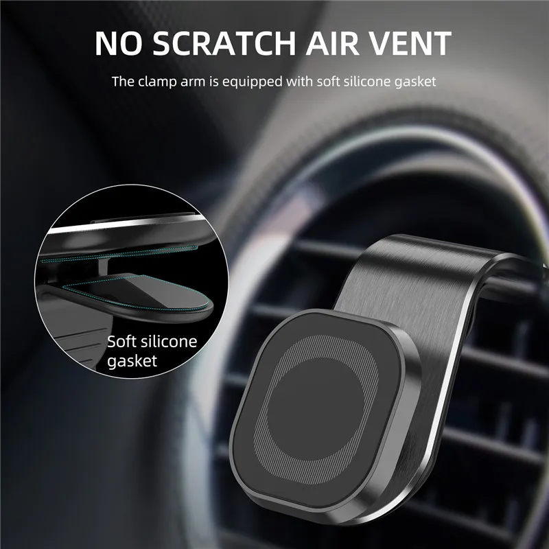 uslion 360 metal magnetic universal car holder mount magnetic auto air vent mobile phone stand for iphone 12 xiaomi redmi note 8 free global shipping