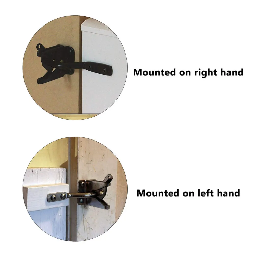 

2 Sets Gravity Lever Fence Lock Iron Bolt Lock Garden Wood Fence Gate Lock