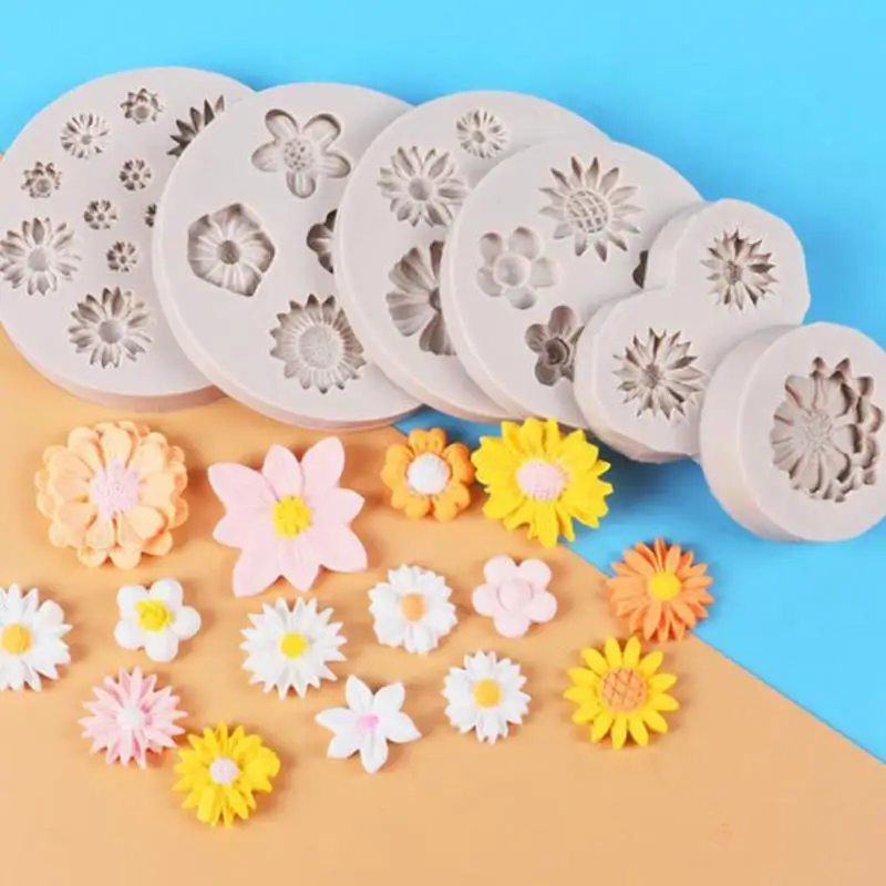 

1PC Daisy Wild Chrysanthemum Flower Shape Silicone Mold Baking Mold Fondant Cake Decorating Tools Resin Mould