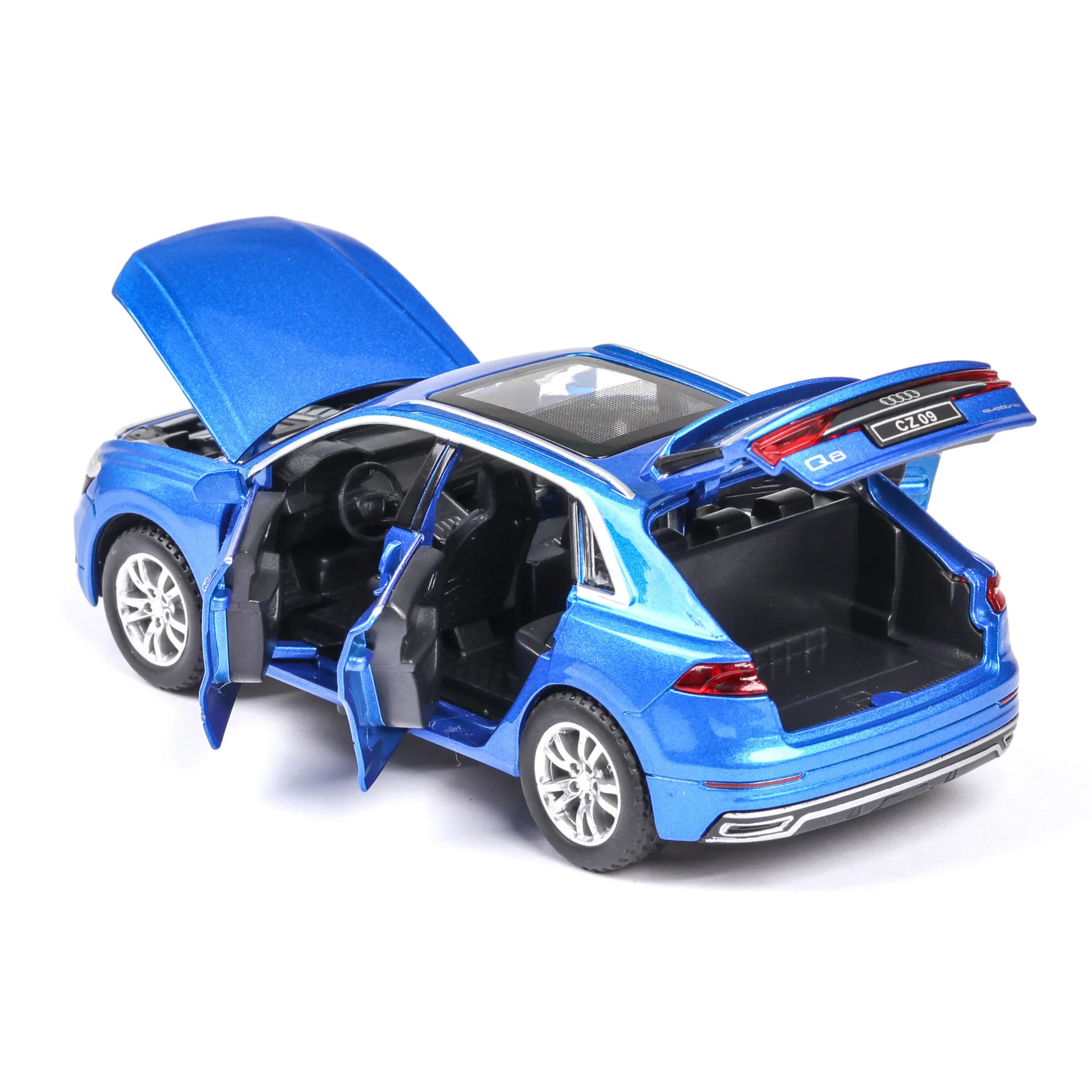 Литая 1:32 модель автомобиля из сплава Audi Q8 роскошный внедорожник миниатюрный