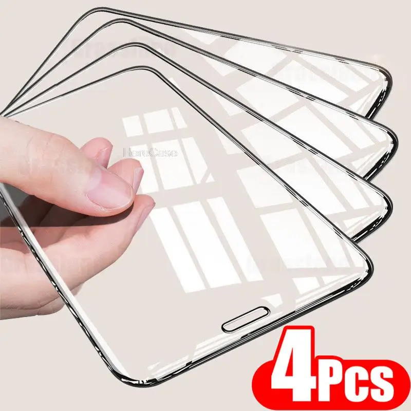 

Закаленное стекло с полным покрытием для iPhone, защитная пленка для экрана iPhone 11, 12, 13 Pro Max, Xs Max, XR, 6, 7, 8Plus, защитная стеклянная пленка, 4 шт.