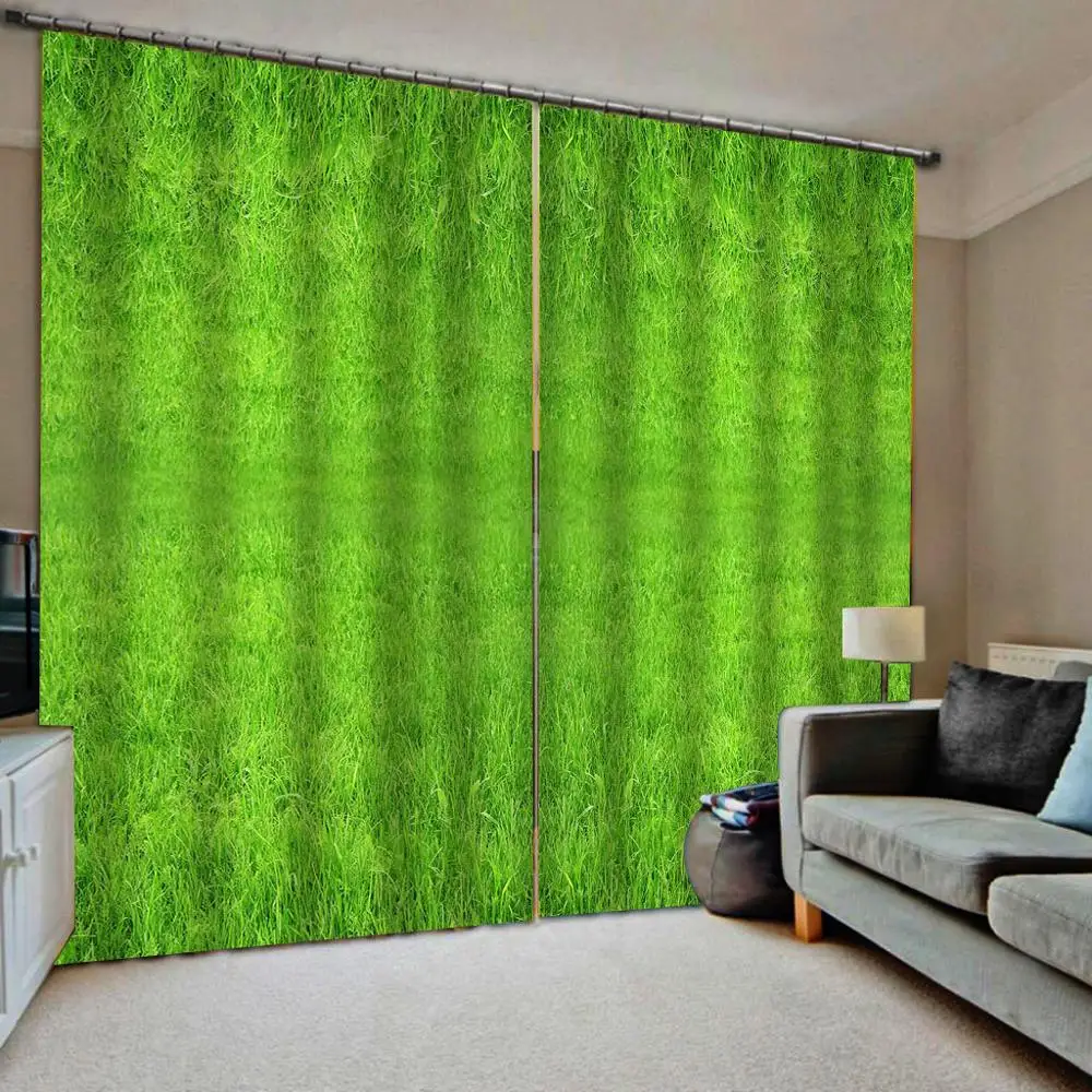 Затемняющие оконные занавески на газон для гостиной спальни зеленые современные