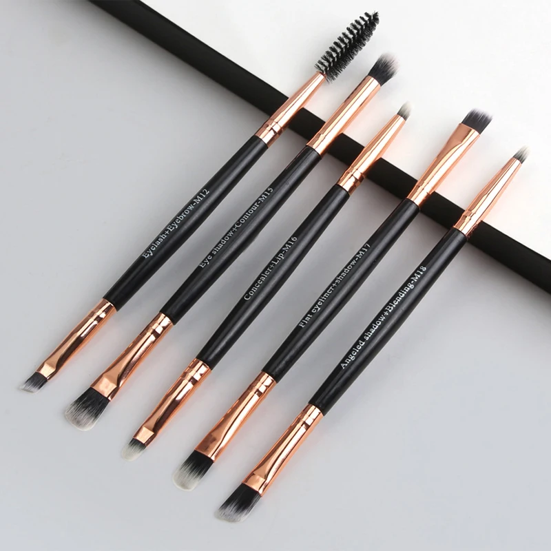

5Pcs/Set Double Ended Makeup Brushes Set Professional Eye Details Brush Eyeshadow Eyeliner Eyelash Eyebrow Blending Brushes Tool