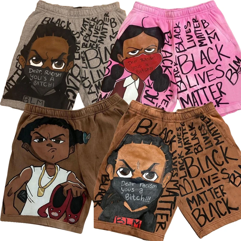 

Men's Cotton Shorts Breathable Beach Bermuda Shorts Printed Novelty shorts for men мужская одежда travis scott shorts capris